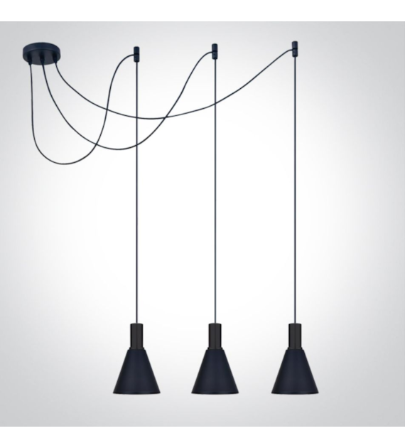63122B/B lampa wisząca w kolorze czarnym 3xE27 10W