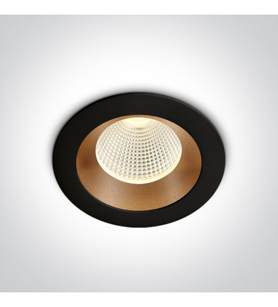 10103E/B/BS/W czarno-mosiężny wpust LED 3W WW dark