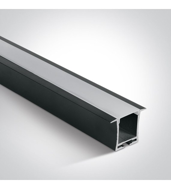 7912R/B czarny profil podtynkowy z mlecznną osłonk