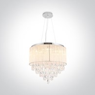 63130P kryształowa lampa wisząca z chromowanym obr