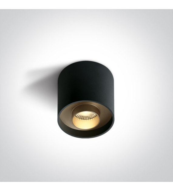 12108D/B/W czarny cylinder sufitowy LED 8W 3000K 2