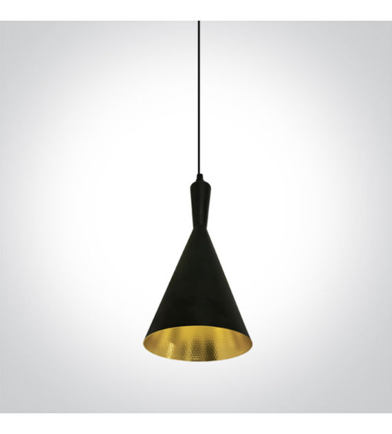 63040/B/BS Czarno-mosiężna lampa wisząca E27 12W