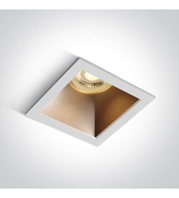 50105M/W/BS biały wpust z mosiężnym odbłyśnikiem i