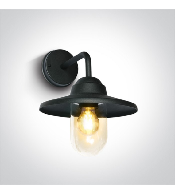 67408/B  czarna lampa ogrodowa 40W  E27; metal+szk