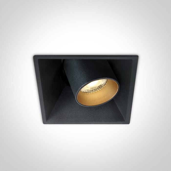 51111C/B/W czarny wpust COB LED 3000K 11W + czarny