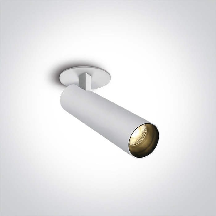 1111RA/W/W biały wpust z czarnym odbłyśnikiem COB