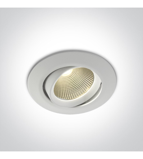 11112/W/W Biały wpust COB LED 3000K 12W One Light