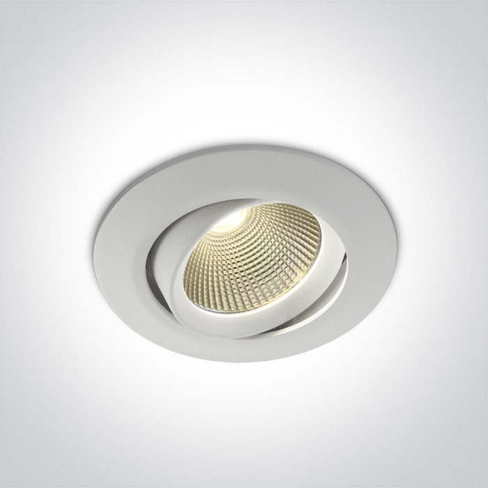 11112/W/W Biały wpust COB LED 3000K 12W One Light
