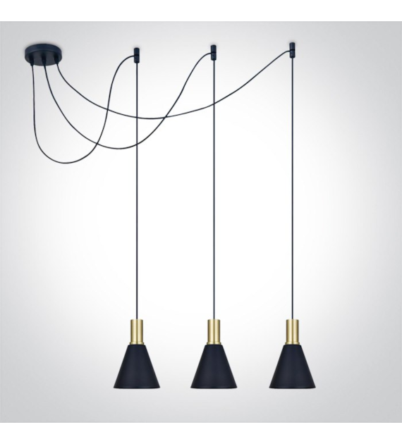 63122B/BBS lampa wisząca w kolorze czarnym+mosiądz