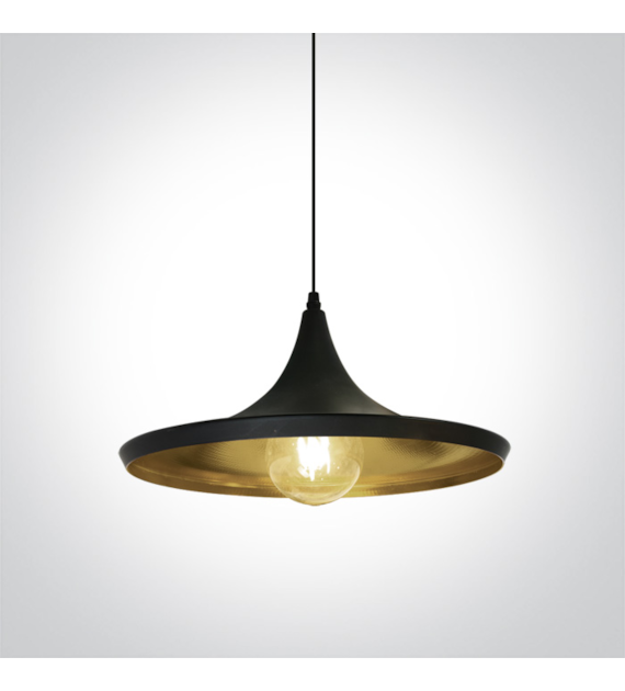 63042/B/BS Czarno-mosiężna lampa wisząca E27 12W
