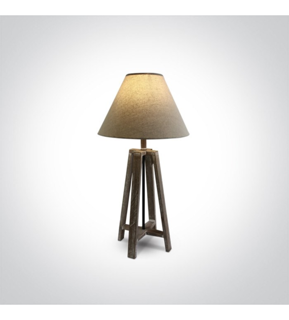 61118 Lampa stołowa  drewniana beżowa  E27