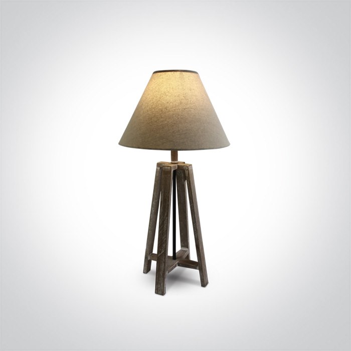 61118 Lampa biurkowa drewno beż E27 12W One Light