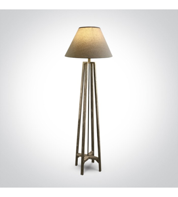 61118A Lampa podłogowa drewniana beżowa  E27