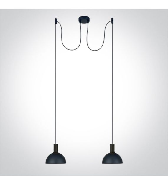 63140B/B Lampa wisząca Round Czarna 2x10W E27 One