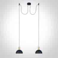 63140B/BBS czarno-mosiężna lampa wisząca 2xE27 10W