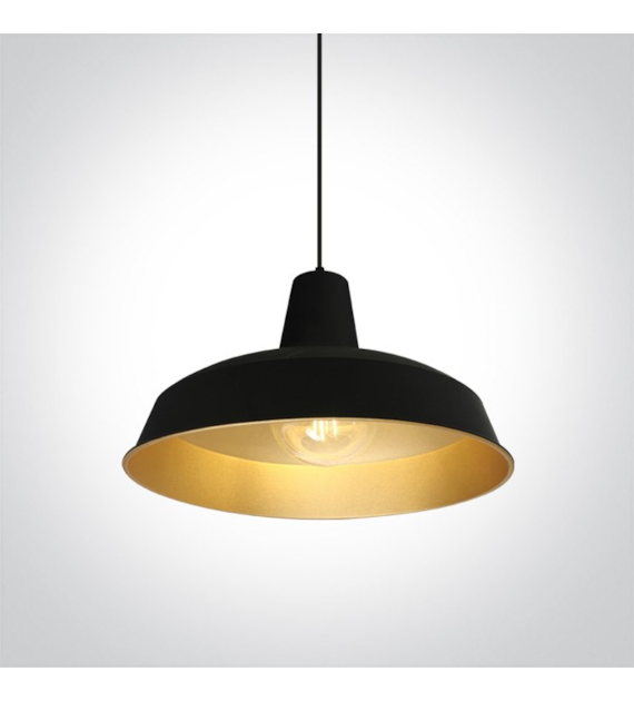 63020/B/BS czarno-mosiężna lampa wisząca E27 20W