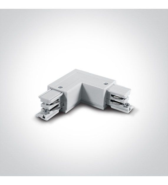 41012A/W/L Łącznik L lewy biały do szyn 3f.