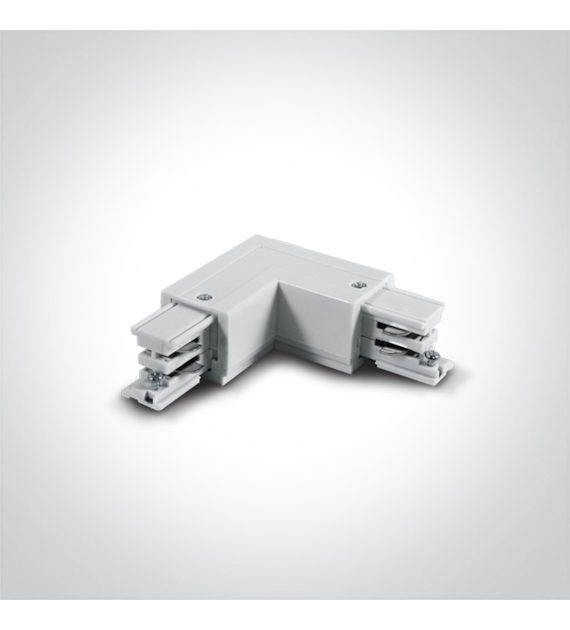 41012A/W/L Łącznik L lewy biały do szyn 3f.