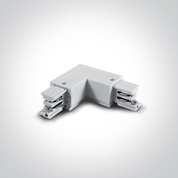 41012A/W/L Łącznik L lewy biały do szyn 3f.