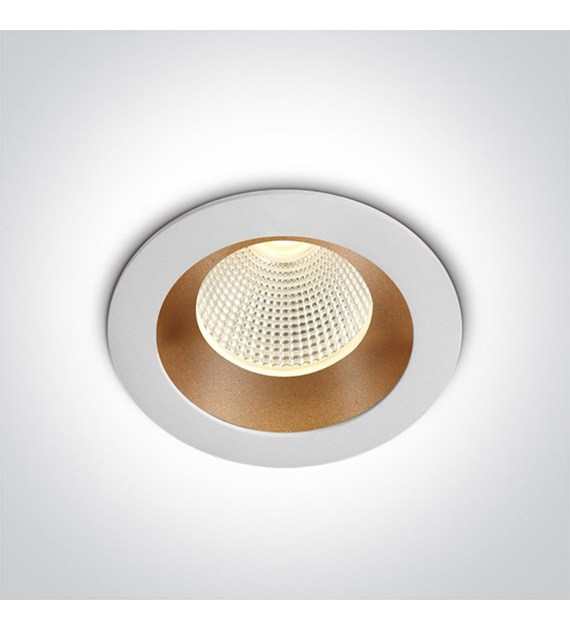 10103E/W/BS/W biało-mosiężny wpust LED 3W WW dark