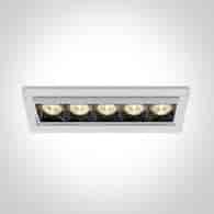 51506B/W/W biały wpuszczany downlight z odbłyśniki