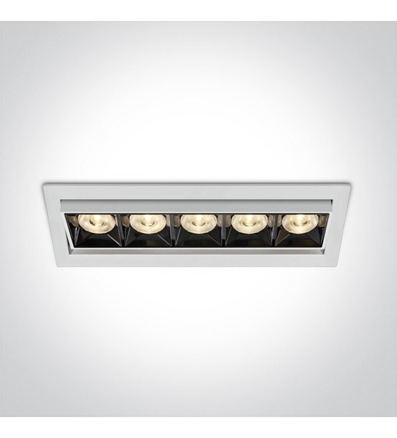 51506B/W/W biały wpuszczany downlight z odbłyśniki