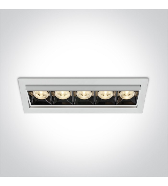 51506B/W/W biały wpuszczany downlight z odbłyśniki