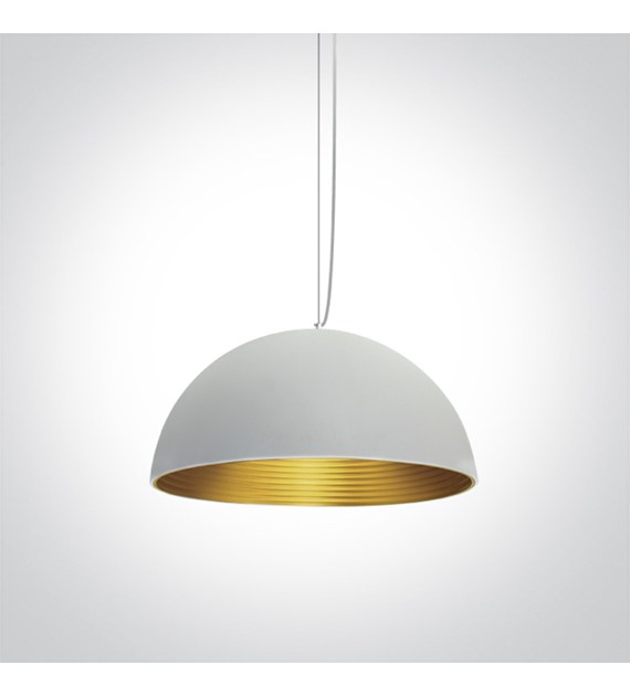 63022/W/BS biało-mosiężna lampa wisząca E27 20W