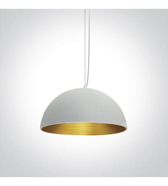 63022/W/BS biało-mosiężna lampa wisząca E27 20W