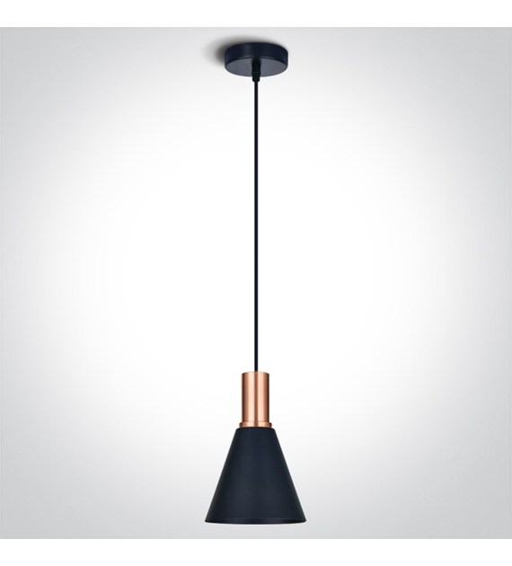 63122/CU ozdobny zwis w kolorze czarnym+miedź E27