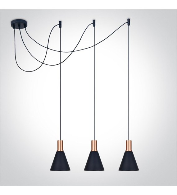 63122B/CU lampa wisząca w kolorze czarnym+miedź 3x