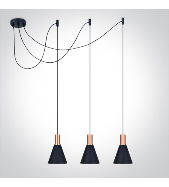 63122B/CU lampa wisząca w kolorze czarnym+miedź 3x