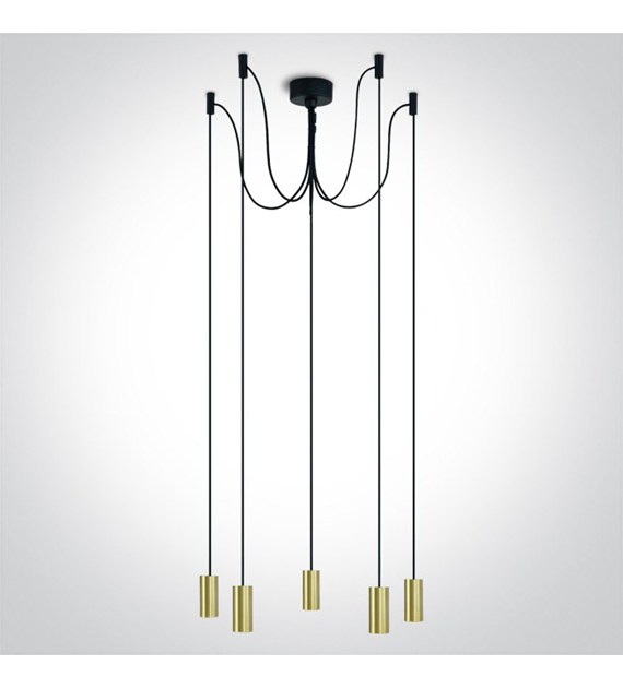 63124C/BBS matowa mosiężna oprawa wisząca 5xE27 20