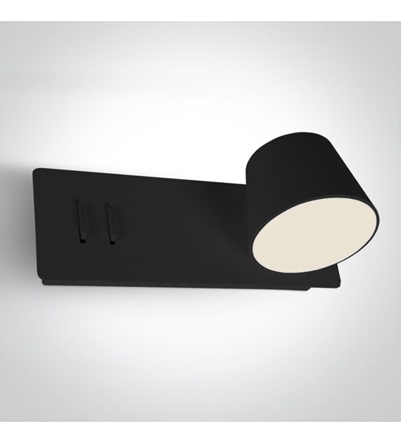 65147A/B/W Kinkiet czarny prawy 6W+4W 3000K IP20