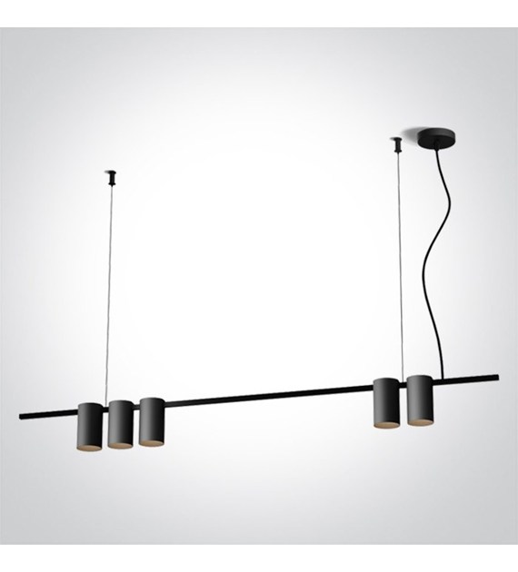 63146A/B Czarna lampa wisząca GU10 5x7W One Light