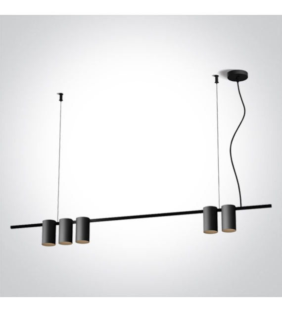 63146A/B Czarna lampa wisząca GU10 5x7W One Light