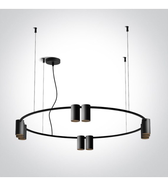 63146C/B Czarna lampa wisząca GU10 10x7W One Light