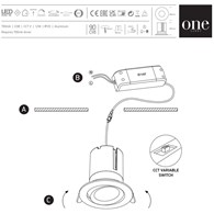 Wpust Biały 12W CCTV 700mA DARK LIGHT