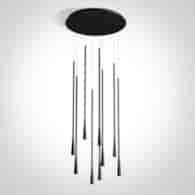 63076D/B/W Lampa wisząca czarna LED 9x5W 3000K