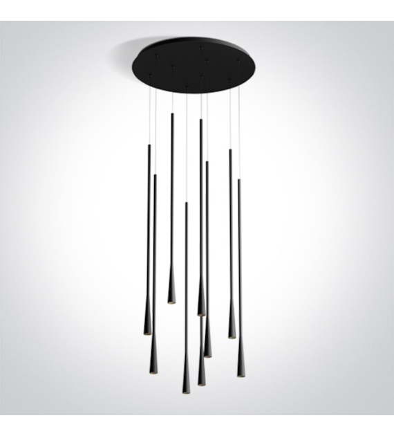 63076D/B/W Lampa wisząca czarna LED 9x5W 3000K