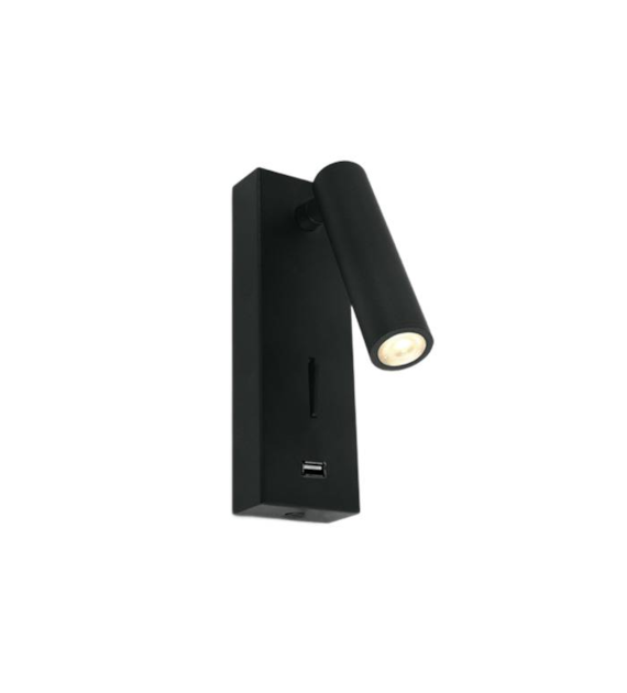 65746A/B/W czarna przyłóżkowa oprawa COB LED 3000K