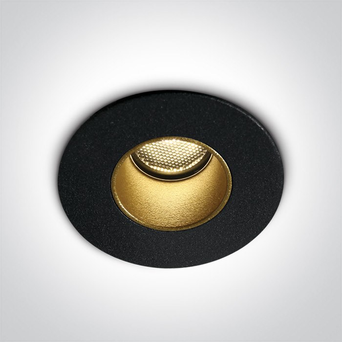 10102H/B/W wpust COB LED czarny IP65 3000K 2W dark